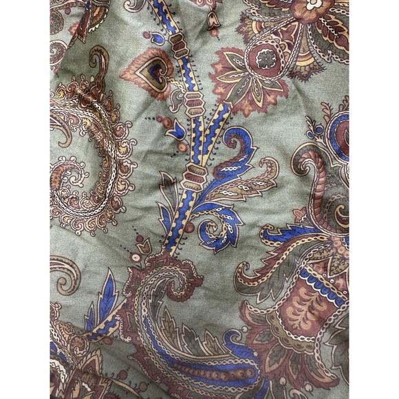 Ralph Lauren  Chaps  Beekman Place Queen Bedskirt Green & Brown Paisley - Picture 2 of 9